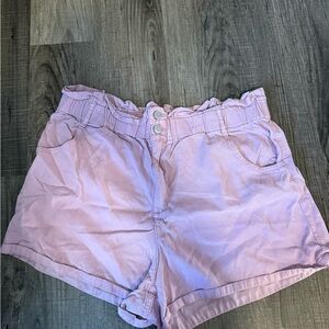 Wonderly Pastel Pink High Waist Paperbag Shorts